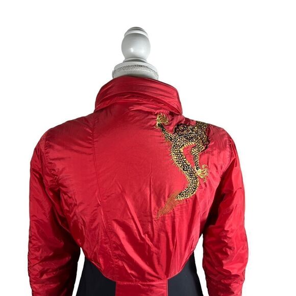 Vintage Obermeyer Limited Edition Red Dragon Red and Black Puffer Jacket - Picture 9 of 13